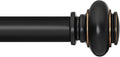 Black Curtain Rods for Windows 72 to 144 in Adjustable Decorative Set