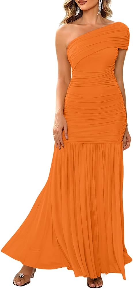 Elegant One Shoulder Maxi Dress for Women by LAGSHIAN
