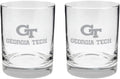 2-Sided Satin Finish Rocks Glass Set of 2 - Georgia Tech Yellow