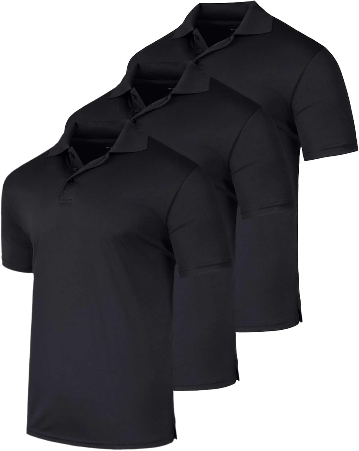 Men's Quick-Dry Athletic Performance Polo Shirt 3 Pack for All Sizes