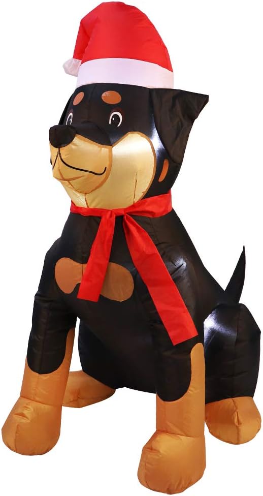 Outdoor Indoor Christmas Inflatable Rottweiler Dog Decoration