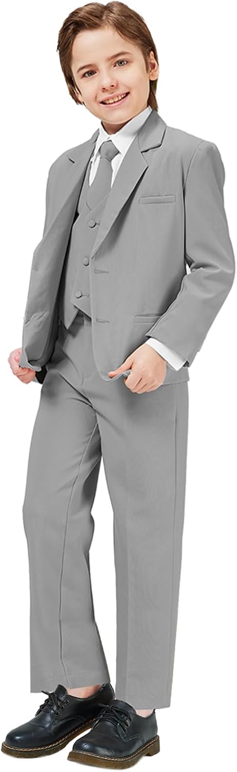 Luca Gabriel Toddler Boys' 5 Piece Classic Fit Formal Suit Set
