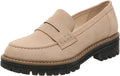 Womens Chunky Penny Loafers Slip On Platform Lug Sole - Comfortable