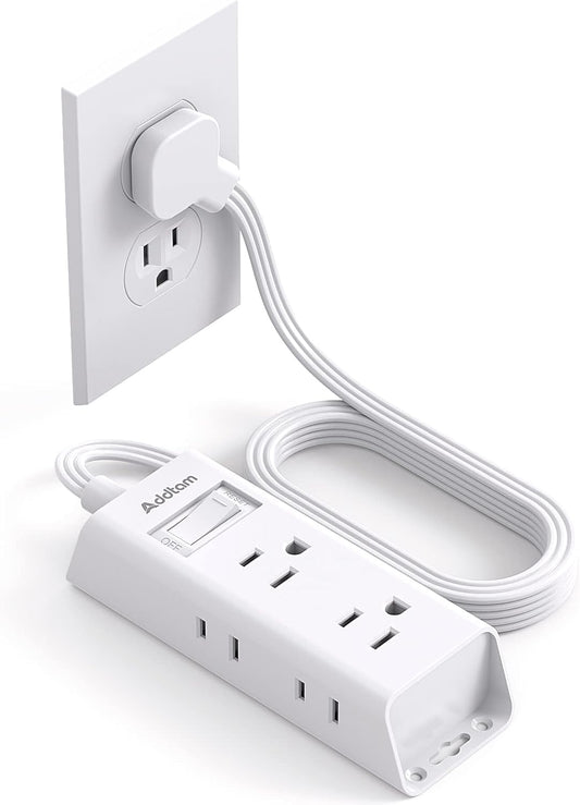 Compact Flat Plug Power Strip - Travel Friendly