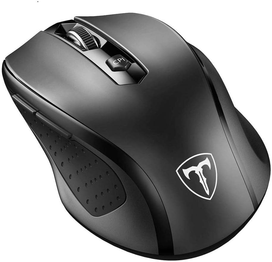 Wireless Optical Mouse with 5 DPI Levels - Black - Happy Fit