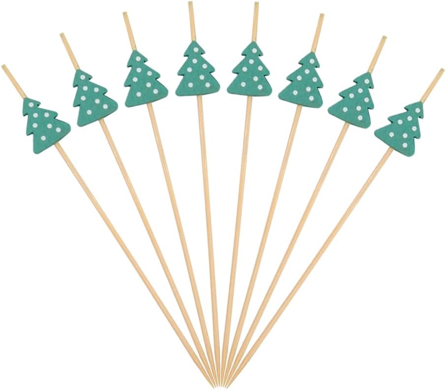 Christmas Tree Cocktail Picks - Festive Appetizer & Drink Garnish