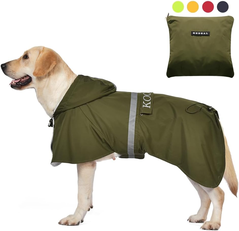 Pet Large Dog Raincoat Poncho Waterproof for Medium Large Dogs