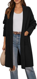 Long Sleeve Lapel Cardigan for Women - Oversized Cozy Fall Coatigan