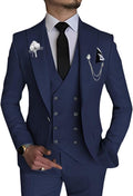Men's 3 Piece Slim Fit Double Breasted Suit for Wedding - Slim Fit