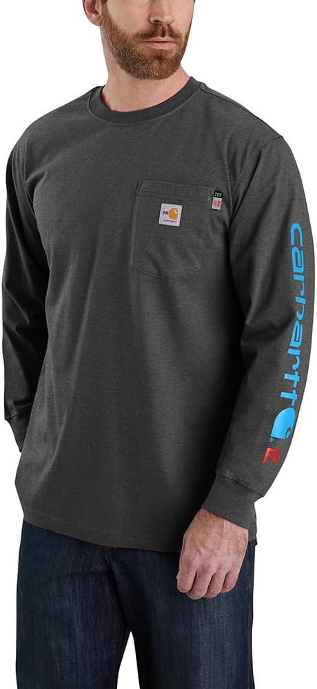 Carhartt Mens Flame Resistant Long-Sleeve T-Shirt for Comfort