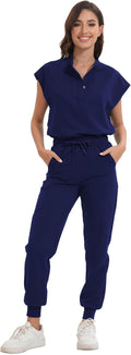 Scrub for Women Set - Stretch Mandarin Collar Scrub Top & Jogger
