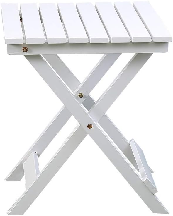 Folding Wood Side Table for Outdoor and Indoor Use - White