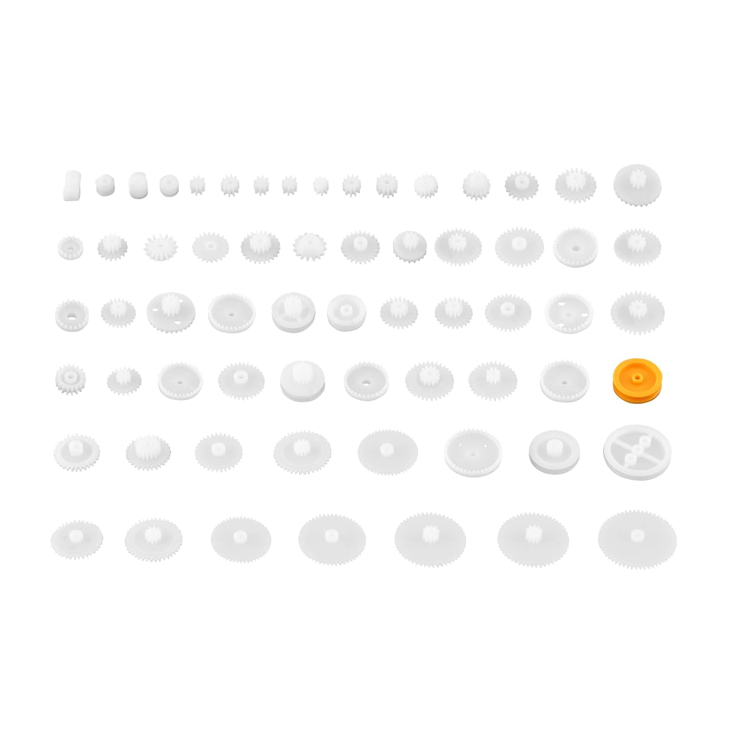 64-Piece Plastic Gear Kit for DIY Robot Toys