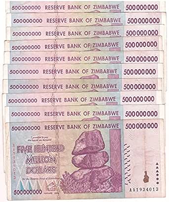 2008-10x $500 Million Zimbabwe Dollars Circulated Banknotes