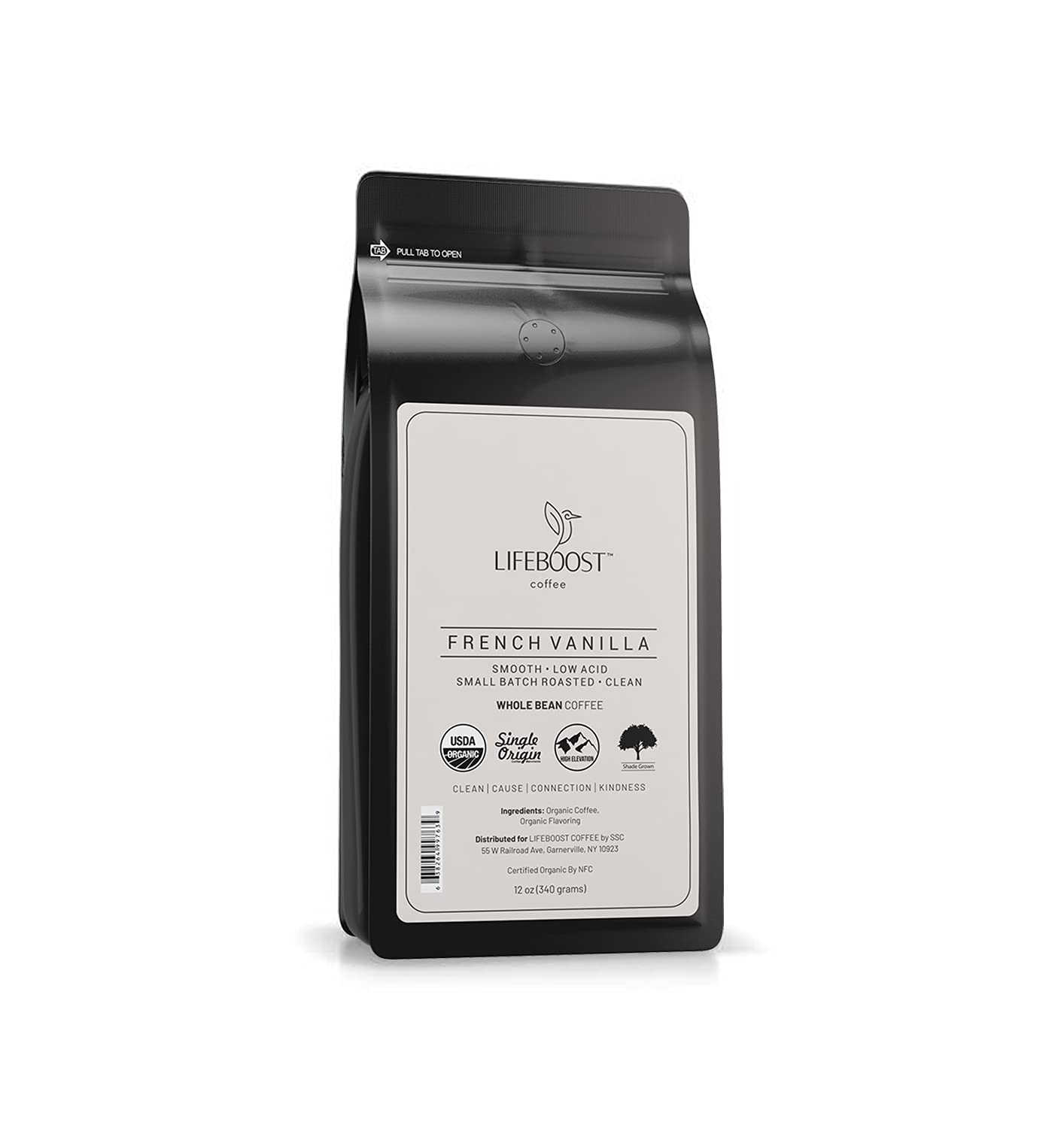 Low Acid French Vanilla Coffee - Organic & Tested - 12oz