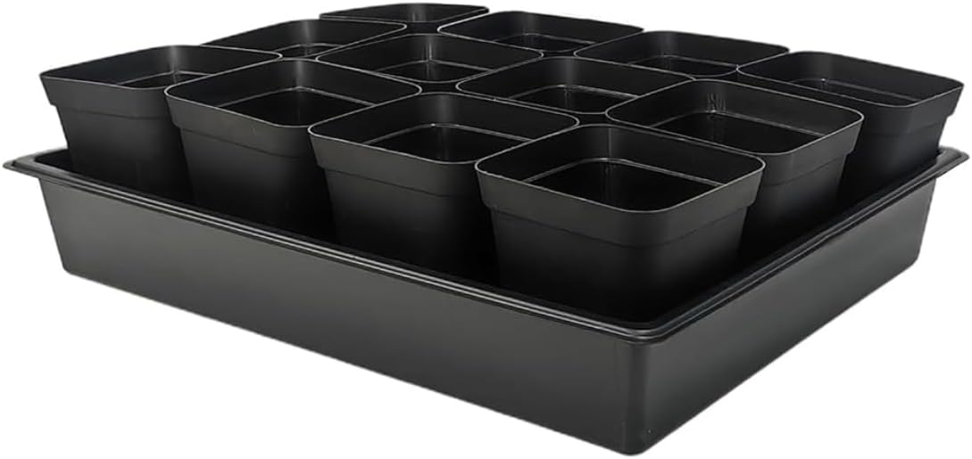 3.5 Inch Square Nursery Pots for Seedlings and Microgreens