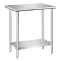 Stainless Steel Table 30 x 12 in Commercial Prep Table - Durable Work