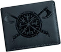 Vikings Gift Wallet for Men Genuine Black Leather RFID Blocking