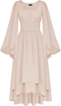 Women Renaissance Costume Split Bell Sleeve Double Layered Dress