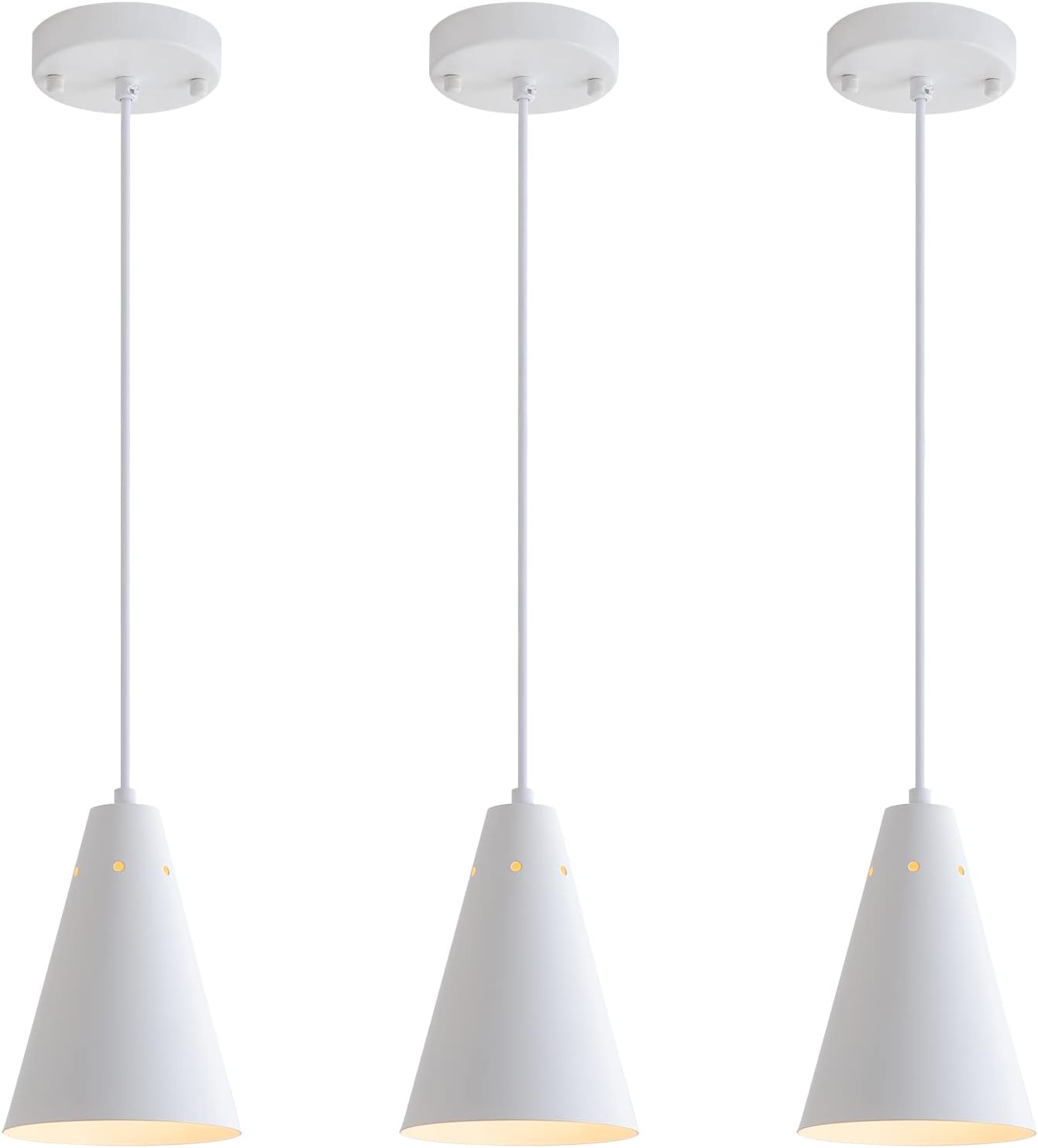 Dijiahua White Pendant Lights for Kitchen Island and Dining Room