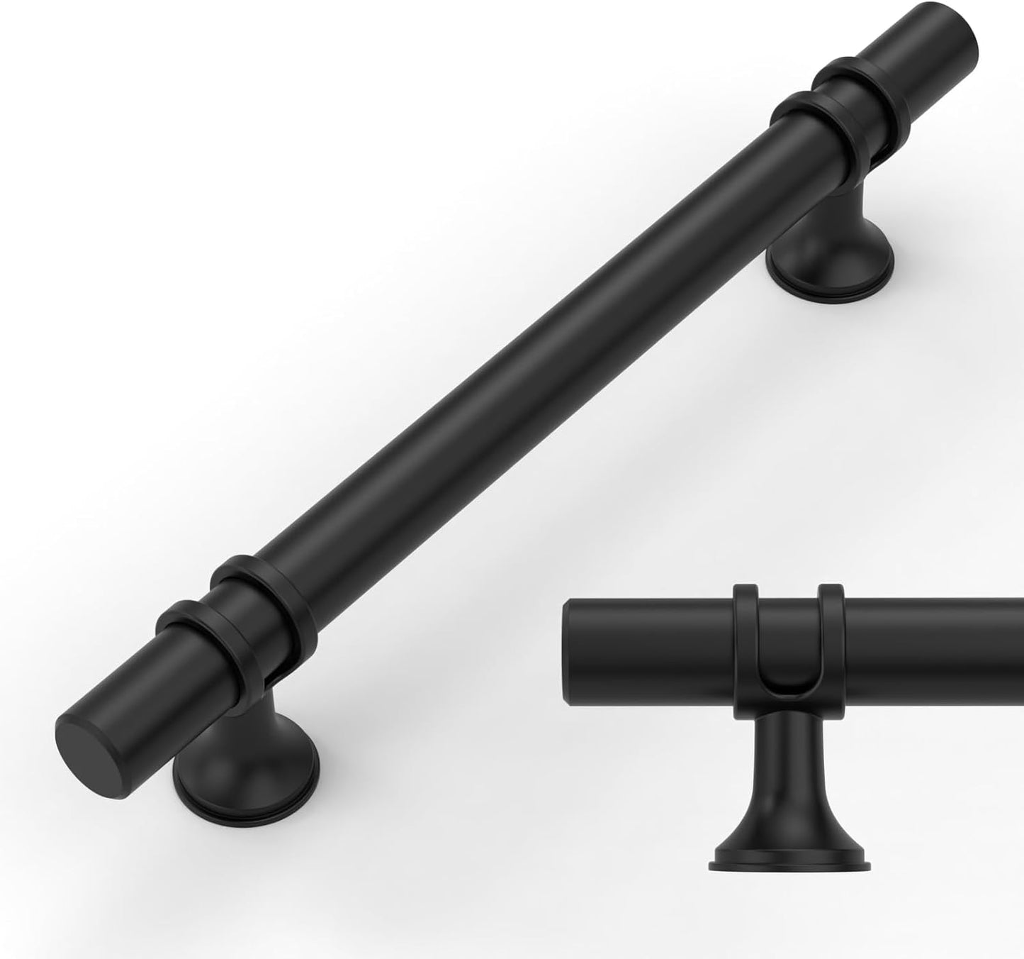 Amerdeco 10 Pack Matte Black Cabinet Pulls for Stylish Kitchens