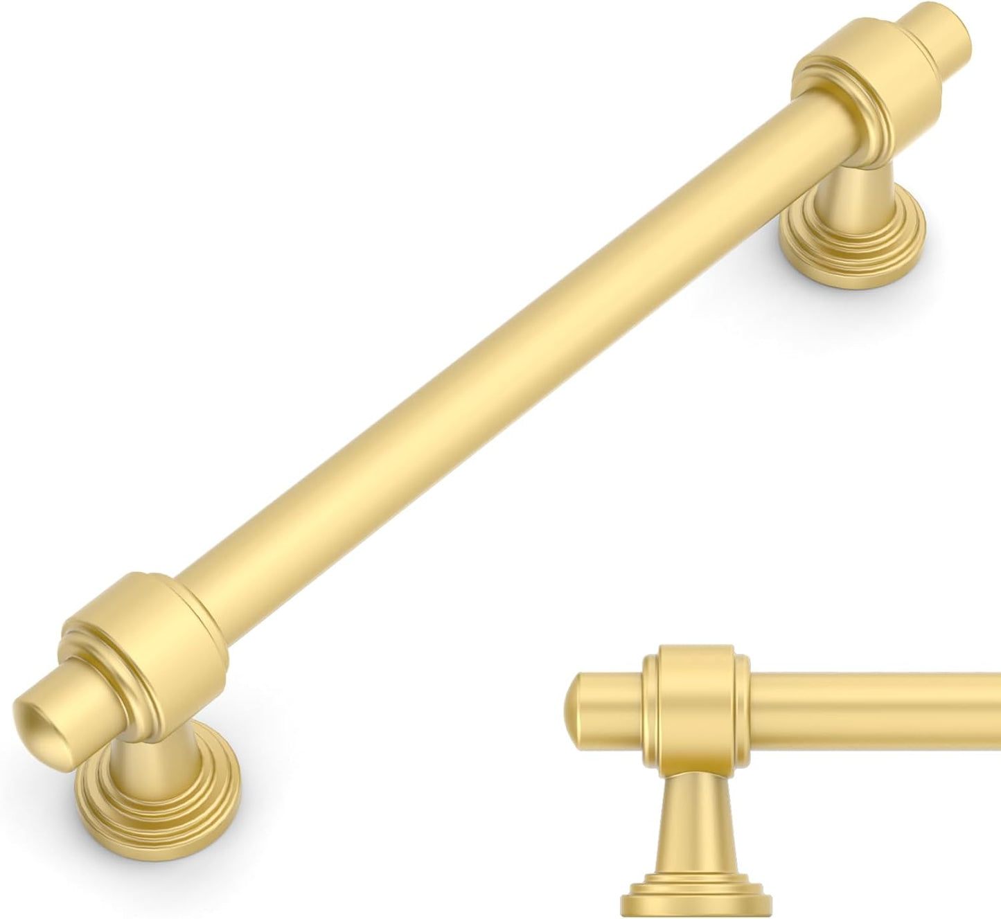 Amerdeco 10 Pack Brushed Gold Cabinet Pulls for Stylish Upgrades