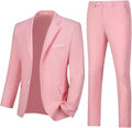 Mens Slim Fit 2 Piece Suit Two Button Notched Lapel Solid (Style THPG)