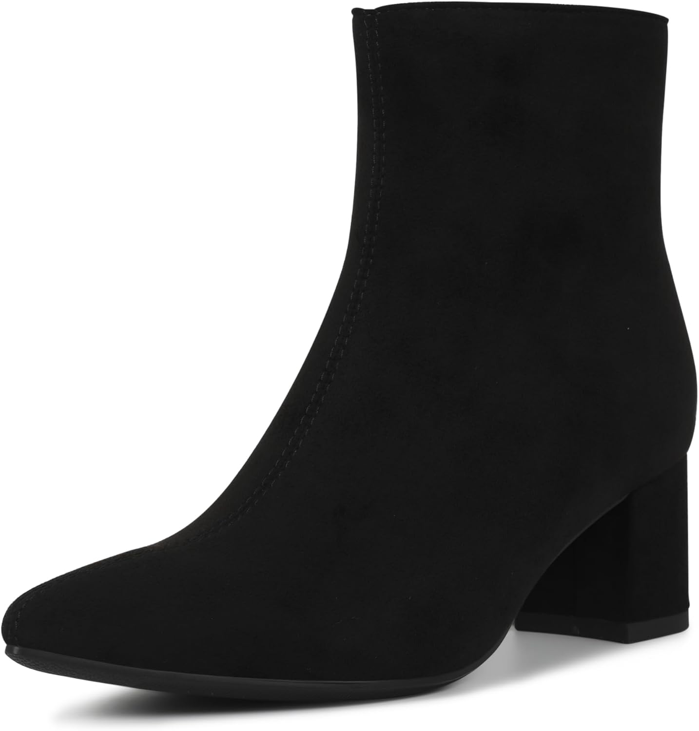 Women's Ankle Boots with Pointed Toe and Chunky Block Heel