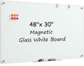 Glass White Boards 48x30 in Frameless Magnetic Dry Erase Board