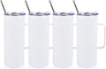 4 Pcs Sublimation Blank Skinny Tumbler 20 OZ Travel Mug - Insulated