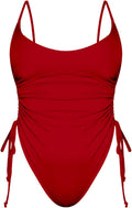 One-Piece Side-Cinch Tummy Control Swimsuit for Women - Flattering Fit