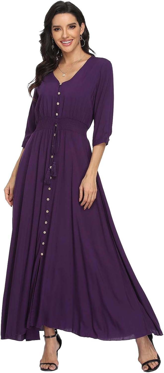 Floral Print Maxi Dress for Women - Bohemian Beach Party Style