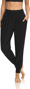 Womens Yoga Joggers Loose Workout Sweat Pants - Comfy Pockets
