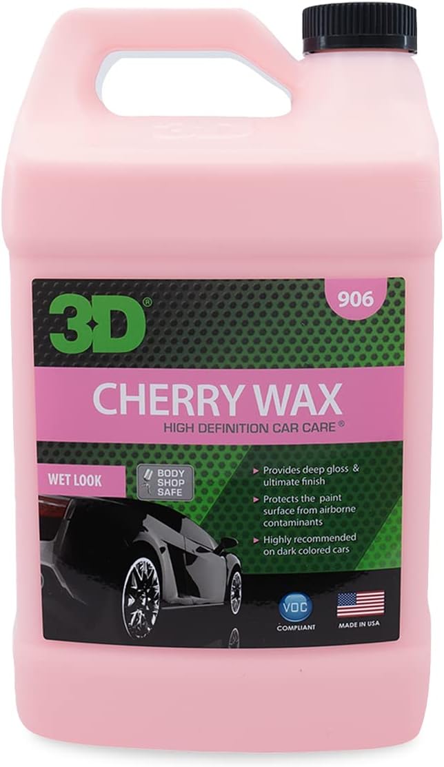 3D Cherry Wax Liquid Carnauba Show Car Wax for Deep Gloss
