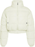 Flygo Cropped Puffer Jacket for Women - Stylish Winter Wear