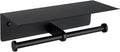 Toilet Paper Holder with Phone Shelf - Matte Black Double Roll