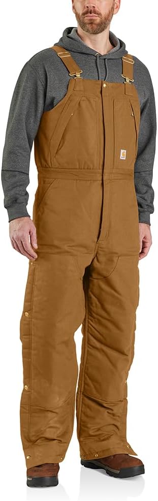Carhartt Men's Loose Fit Firm Duck Insulated Biberall for Comfort