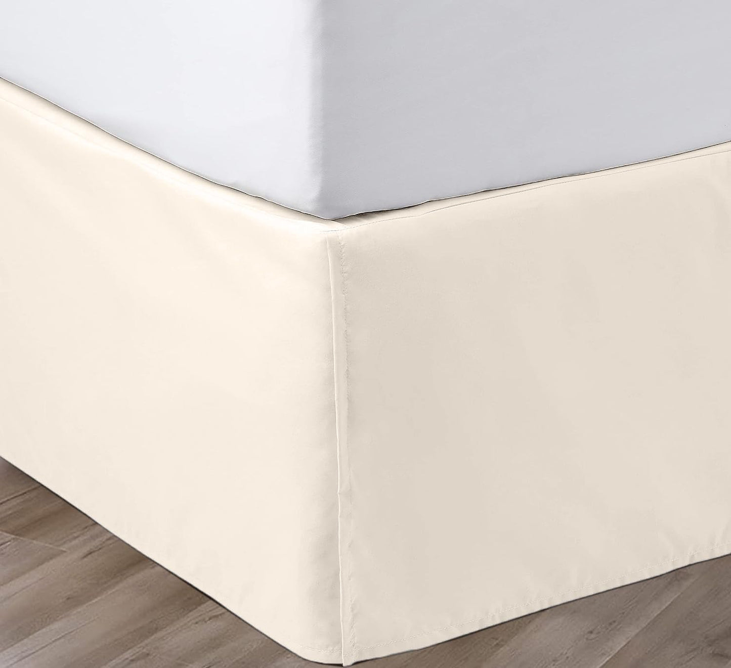 Elegant Pleated Bed Skirt with 17 Inch Drop for Full Size Beds