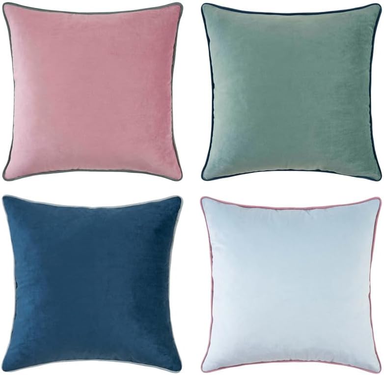 MONDAY MOOSE Decorative Throw Pillow Covers Set of 4 Velvet