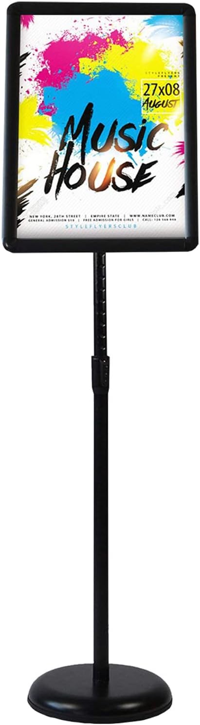 Adjustable Floor Sign Holder for 8.5x11 in Display with Safety Corner