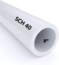 8in Schedule 40 PVC Pipe Cut to Custom Lengths - Fits Irrigation
