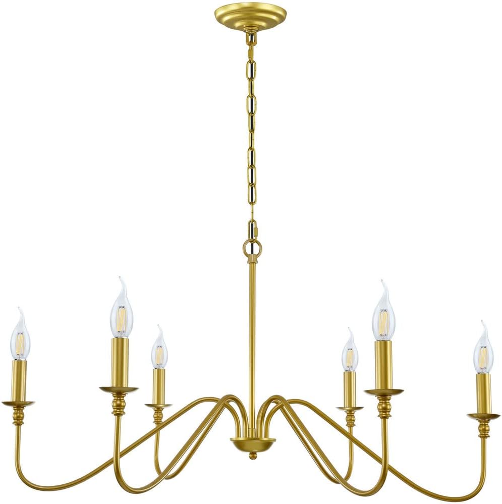 Elegant Gold Chandelier for Dining Room and Living Spaces