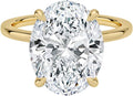Oval Moissanite Engagement Ring 1-5 Ct Hidden Halo - Handmade
