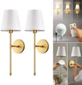Wireless Wall Sconces Set of 2 Peel & Stick - Rechargeable LED Remote