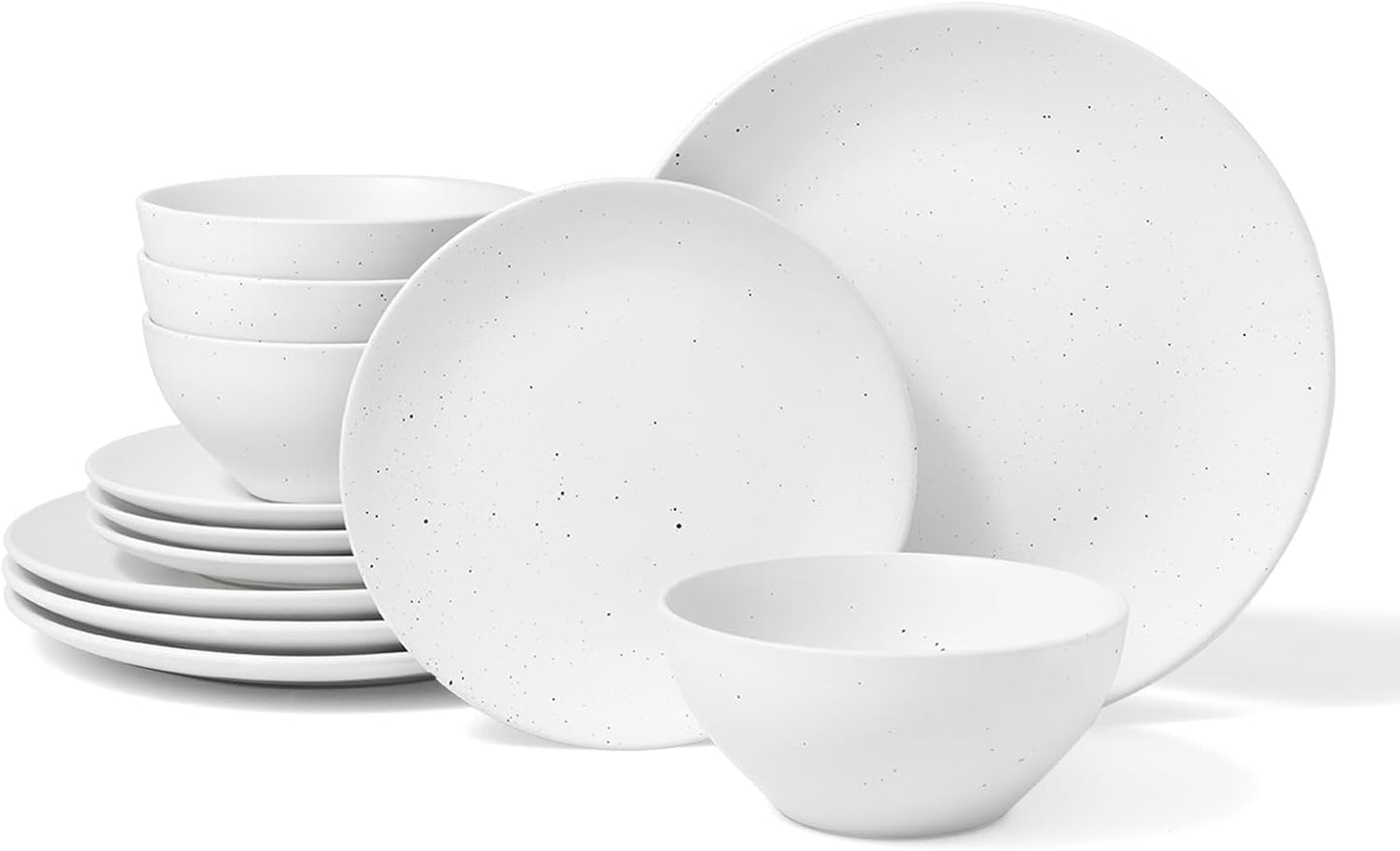 Famiware Moon Dinnerware Sets for 4 - Elegant Stoneware Plates