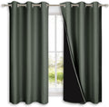 NICETOWN Dark Mallard 100% Blackout Curtains - Thermal Insulated