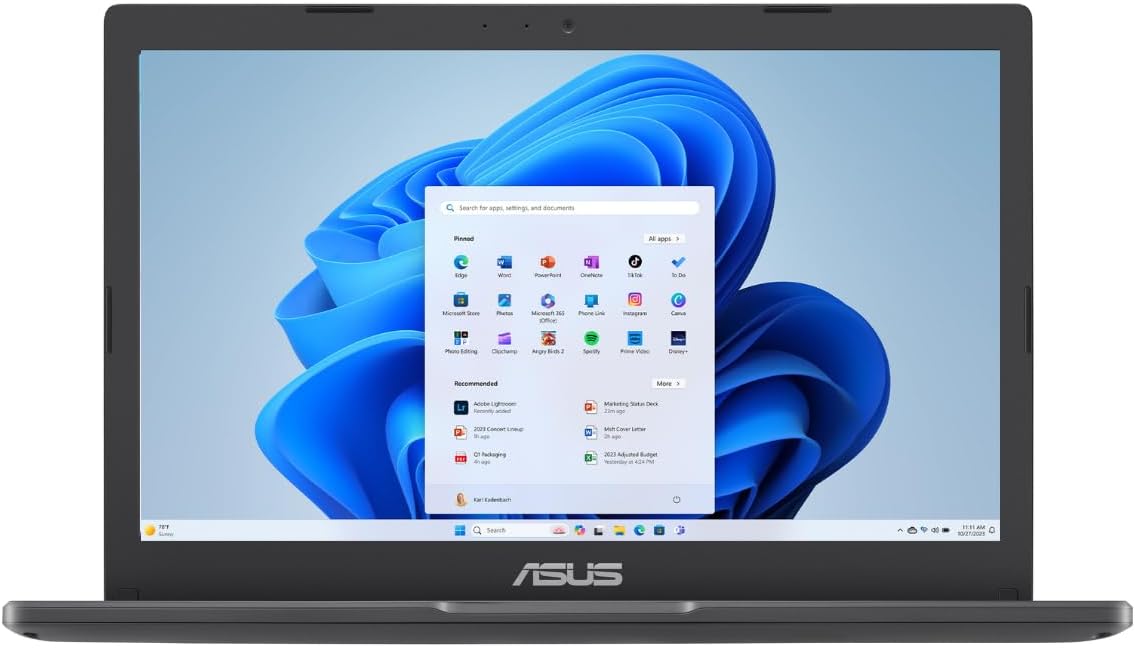 ASUS Vivobook Go 11.6 HD Slim Laptop with Intel Dual Core N4500