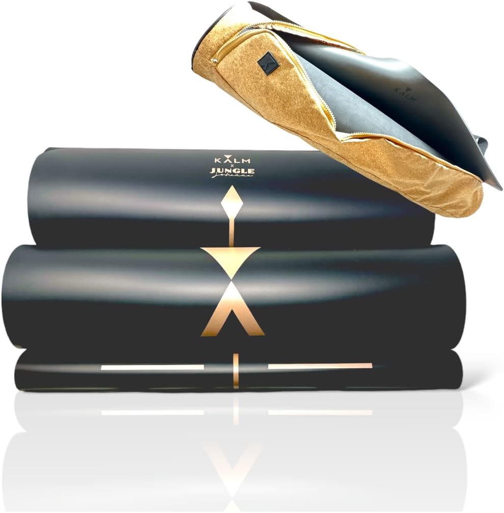 Non-Slip Eco-Friendly Yoga Mat Set - Aligning Lines + Cork Bag - Hot Yoga Ready