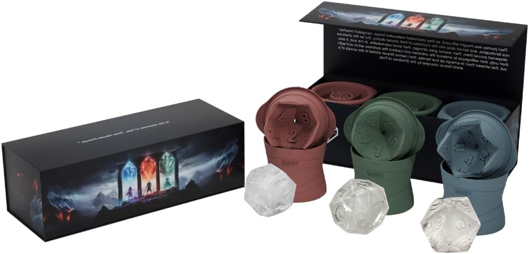 DND Dice Large Ice Cube Mold Set for Epic Gaming Nights
