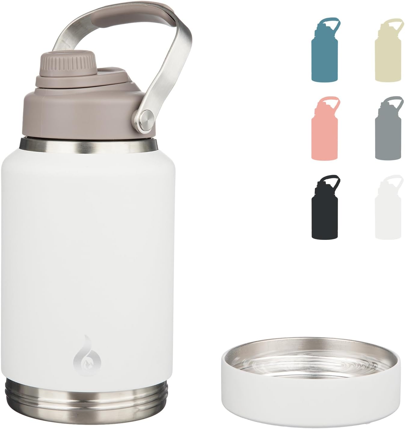 64oz Insulated Water Bottle with Detachable Bowl for Hydration
